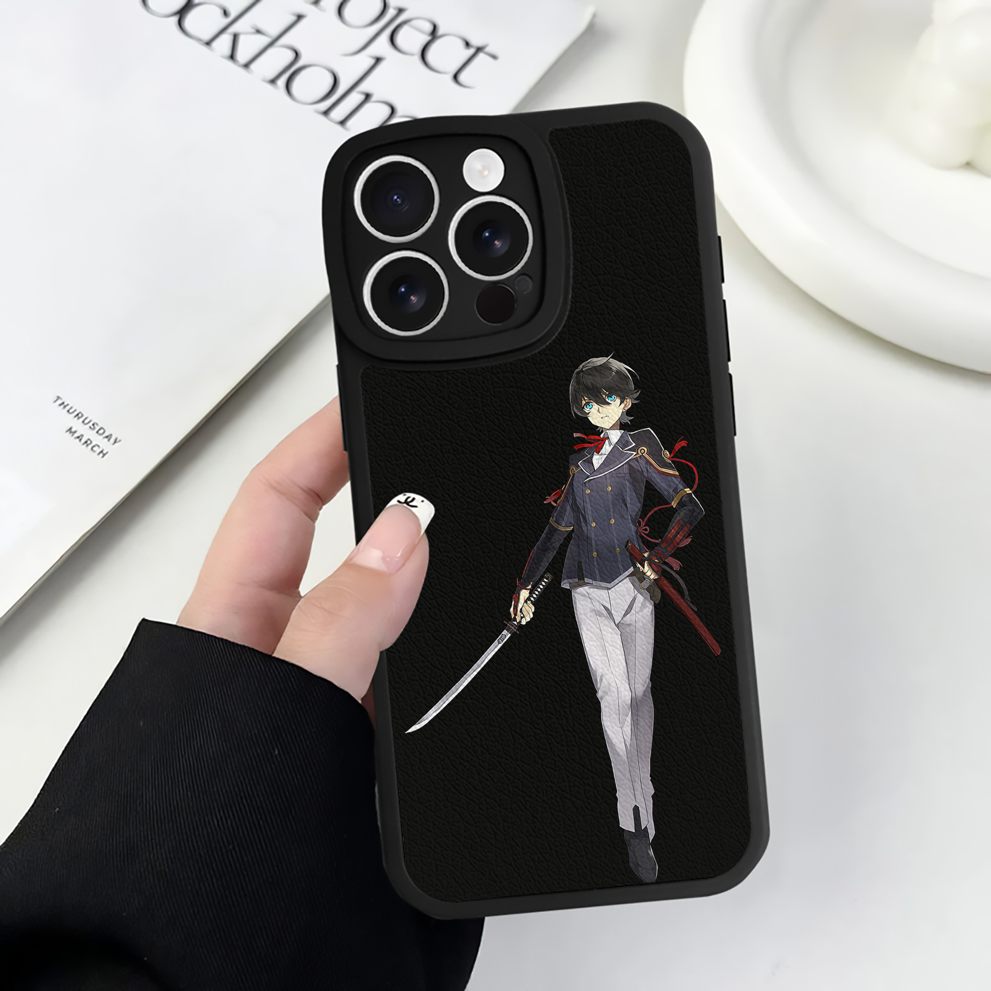 （画像用） 刀剣乱舞 Touken Ranbu 【iPhone 16シリーズ対応】シリコンスマホケース（レザー調） 材質：シリコン